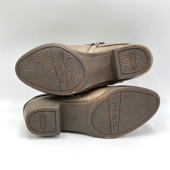 Lifestride Womens Size 7.5 Brown Faux Vegan Leather‎ Ankle Boots Booties Shoes - Picture 9 of 13